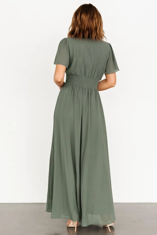 Birdie Maxi Dress Dark Sage Women Baltic Born Bump Friendly Birdie Maxi Dress Dark Sage Women Baltic Born Bump Friendly