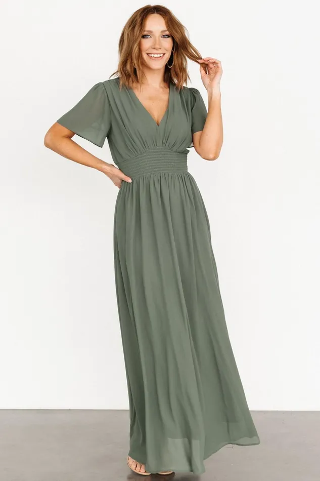 Birdie Maxi Dress Dark Sage Women Baltic Born Bump Friendly Birdie Maxi Dress Dark Sage Women Baltic Born Bump Friendly