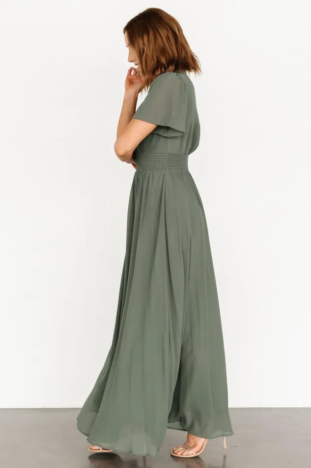 Birdie Maxi Dress Dark Sage Women Baltic Born Bump Friendly Birdie Maxi Dress Dark Sage Women Baltic Born Bump Friendly