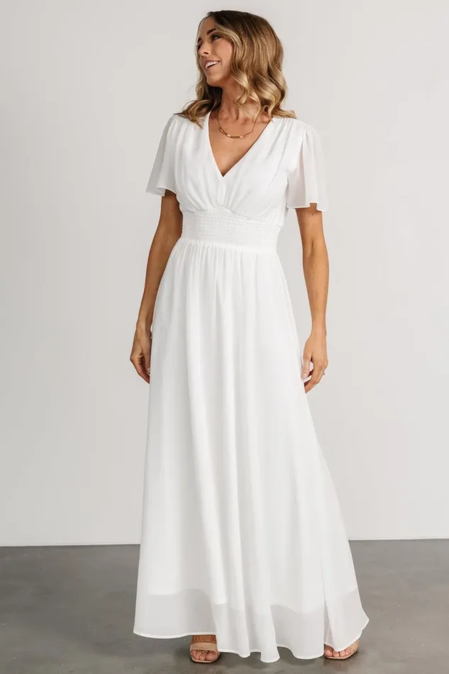 Birdie Maxi Dress White Women Baltic Born Bump Friendly