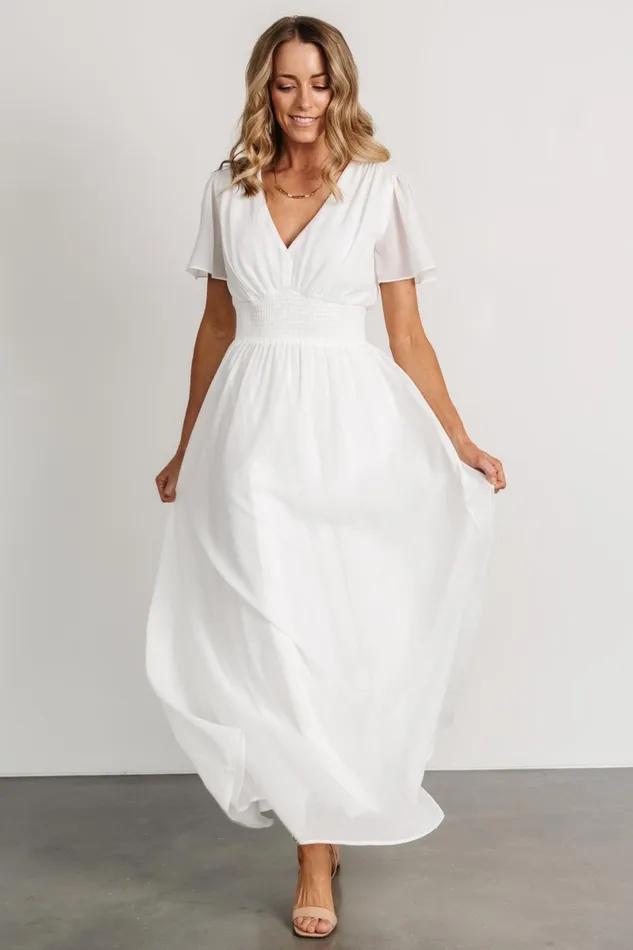 Birdie Maxi Dress White Women Baltic Born Bump Friendly Birdie Maxi Dress White Women Baltic Born Bump Friendly