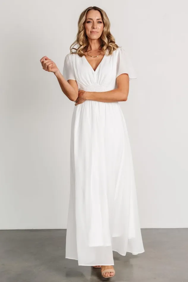 Birdie Maxi Dress White Women Baltic Born Bump Friendly Birdie Maxi Dress White Women Baltic Born Bump Friendly