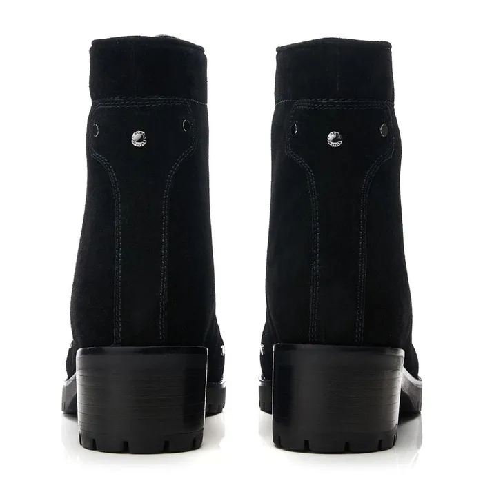 Black Boots Women Moda In Pelle Batilda Black Suede Black Boots Women Moda In Pelle Batilda Black Suede