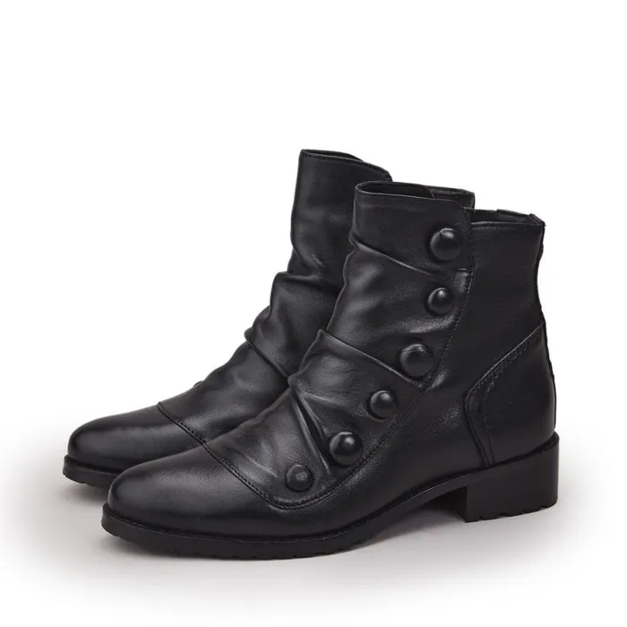 Black Boots Women Moda In Pelle Bronwen Black Leather