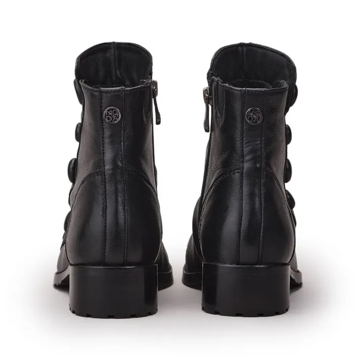 Black Boots Women Moda In Pelle Bronwen Black Leather