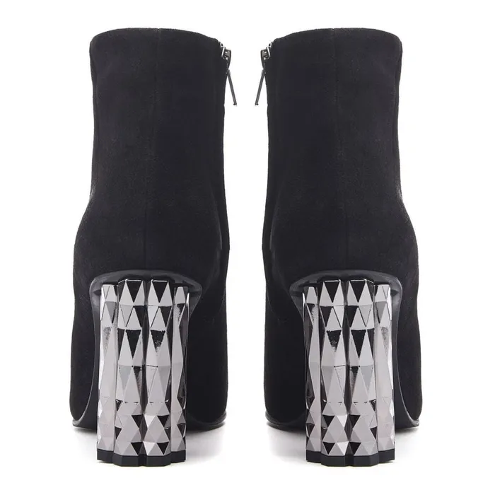 Black Boots Women Moda In Pelle Kiratta Black Suede