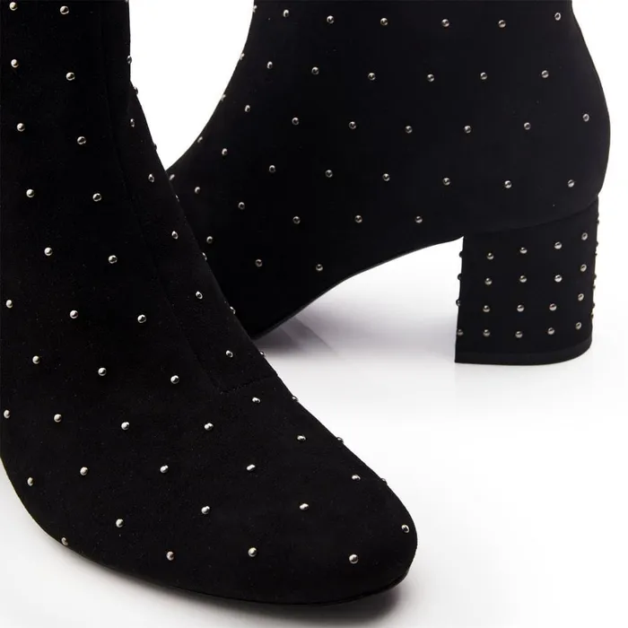 Black Boots Women Moda In Pelle Kravitz Black Alcantara