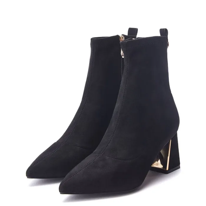 Black Boots Women Moda In Pelle Pasco Black Alcantara