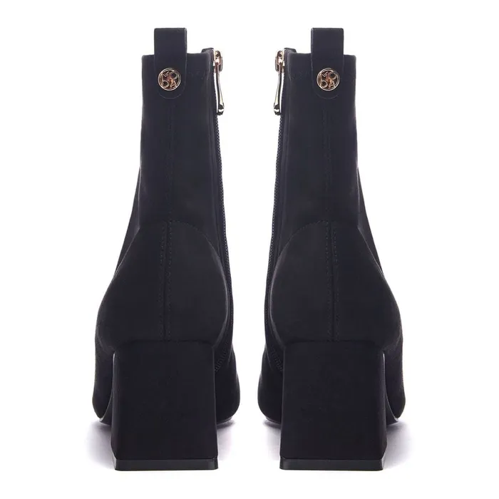 Black Boots Women Moda In Pelle Pasco Black Alcantara