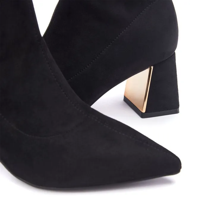 Black Boots Women Moda In Pelle Pasco Black Alcantara