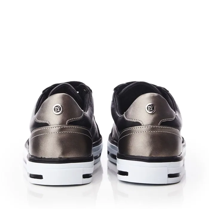 Black Trainers Women Moda In Pelle Amor Black Leather