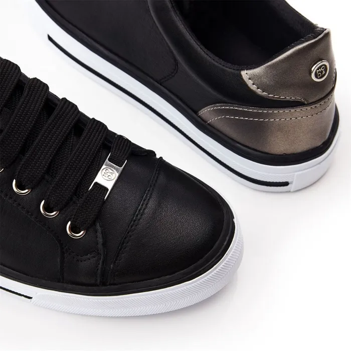 Black Trainers Women Moda In Pelle Amor Black Leather