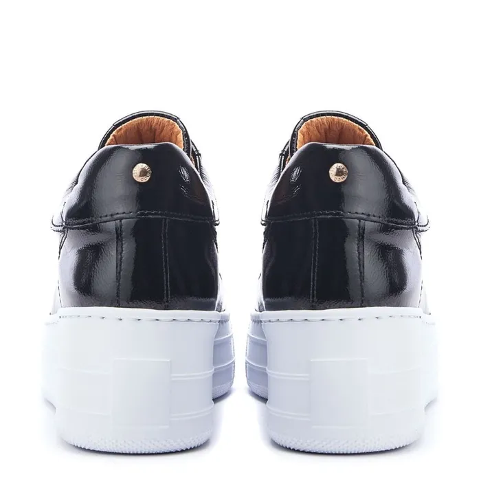 Black Trainers Women Moda In Pelle Aneeba Black Patent Leather