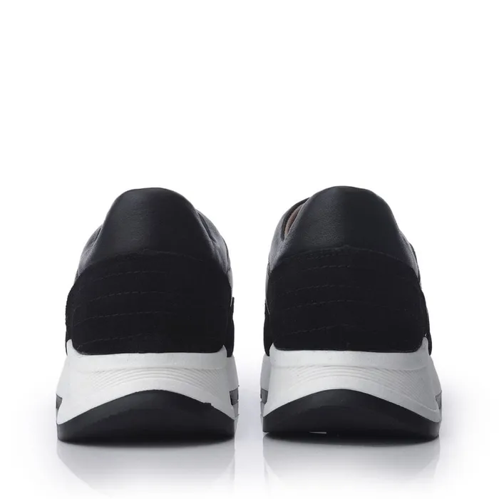 Black Trainers Women Moda In Pelle Shoon Sh Adaggio Black Leather