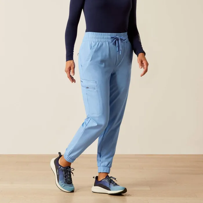 Blackwell Cargo Stretch Jogger Scrub Pant Light Blue Heather Women Ariat Scrubs