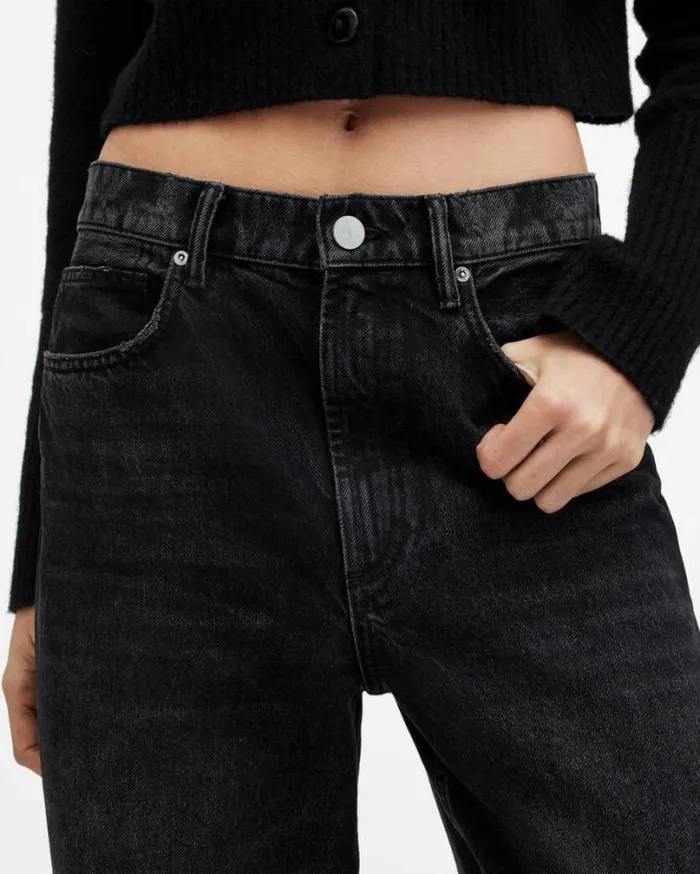 Blake Low Slung Wide Leg Denim Jeans Washed Black Women AllSaints Pants and Leggings Blake Low Slung Wide Leg Denim Jeans Washed Black Women AllSaints Pants and Leggings