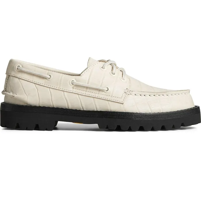 Boat Shoes Women Sperry Sperry X Malbon Authentic Original 3Eye Croc Boat Shoe Ivory