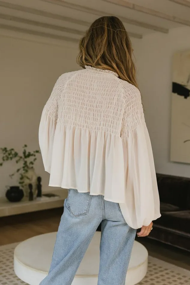 Bohme Blouses Anita Sheer Blouse In Cream 8211 FINAL SALE Cream 8211 Women Bohme Blouses Anita Sheer Blouse In Cream 8211 FINAL SALE Cream 8211 Women