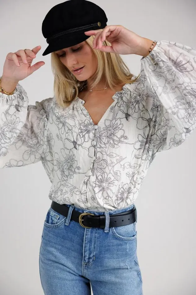 Bohme Blouses Natalie Floral Blouse Ivory 8211 Women
