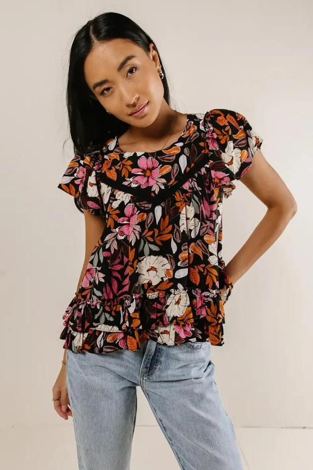 Bohme Blouses Nola Floral Blouse Black 8211 Women Bohme Blouses Nola Floral Blouse Black 8211 Women