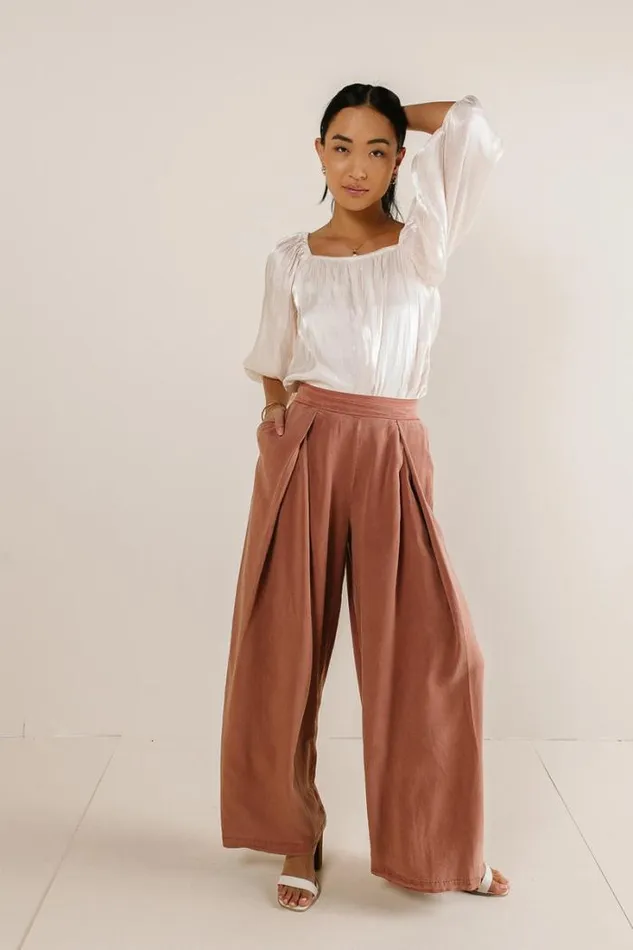 Bohme Blouses Stevie Plisse Blouse In Blush Blush 8211 Women