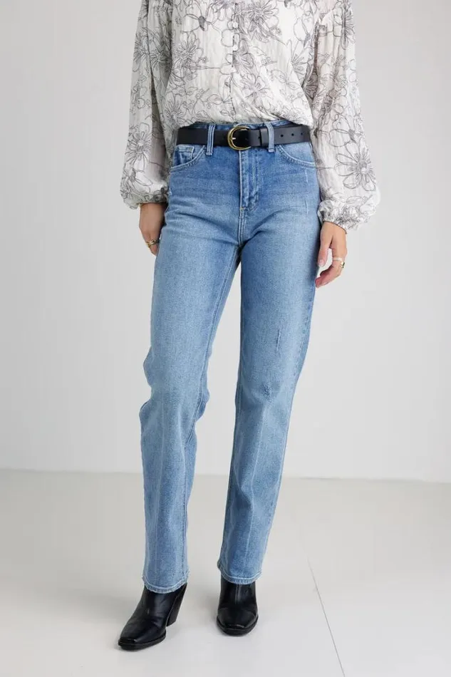 Bohme Denim Juno Straight Leg Jeans Medium Wash 8211 Women Bohme Denim Juno Straight Leg Jeans Medium Wash 8211 Women