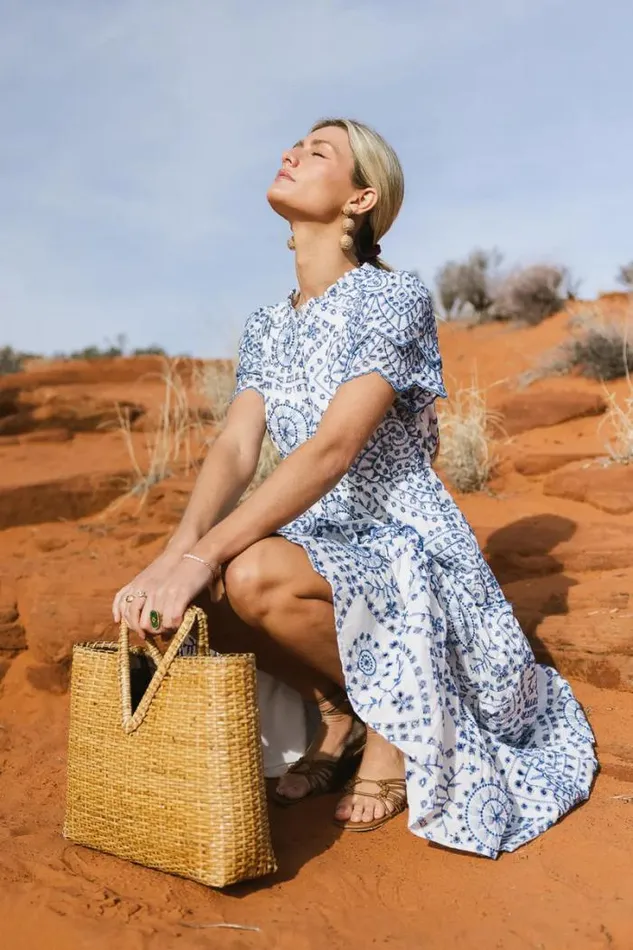 Bohme Dresses Alena Eyelet Lace Dress Blue 8211 Women Bohme Dresses Alena Eyelet Lace Dress Blue 8211 Women