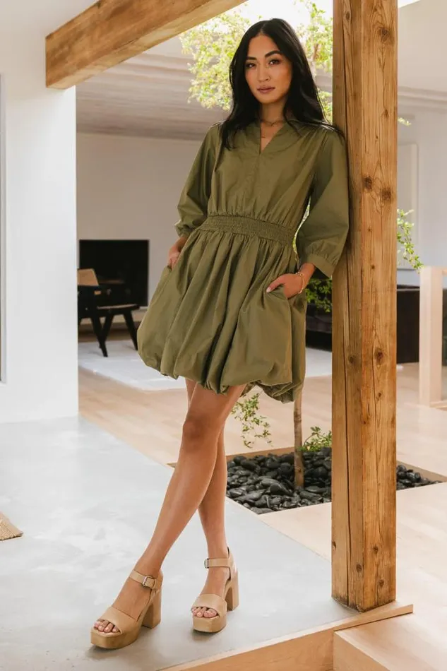 Bohme Dresses Alice Mini Dress In Olive Olive 8211 Women