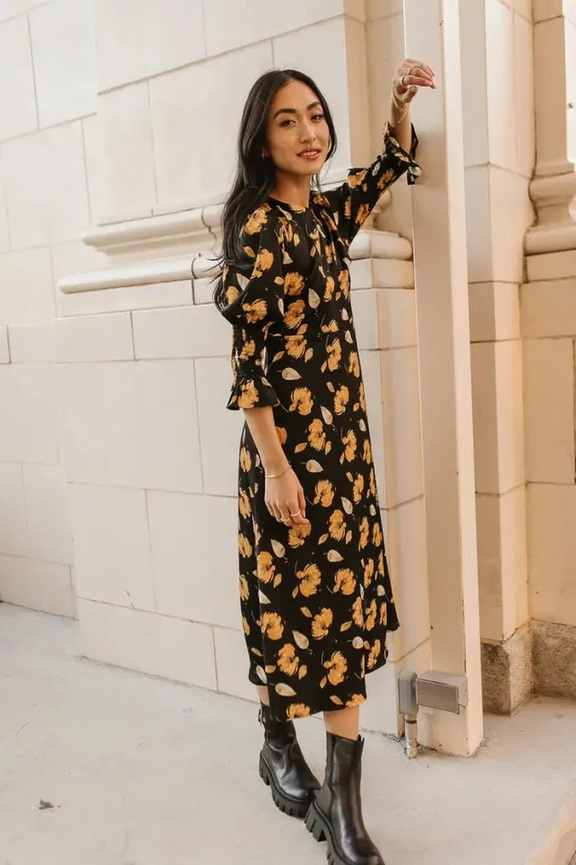 Bohme Dresses Aubree Midi Dress In Black 8211 FINAL SALE Black 8211 Women Bohme Dresses Aubree Midi Dress In Black 8211 FINAL SALE Black 8211 Women