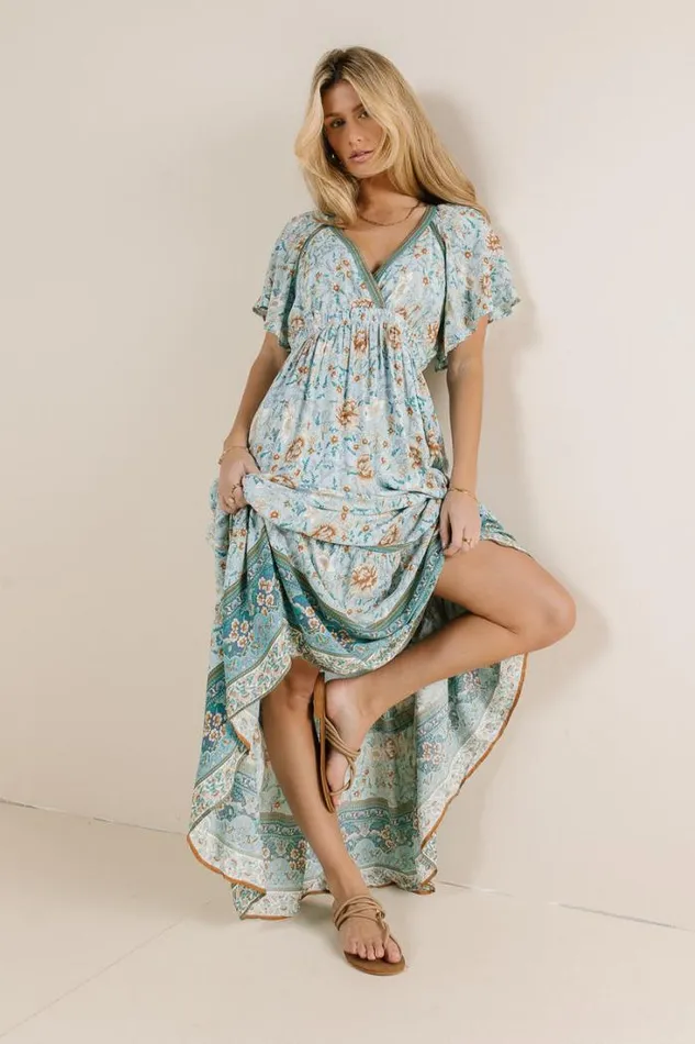 Bohme Dresses Cary Floral Dress In Blue Blue 8211 Women Bohme Dresses Cary Floral Dress In Blue Blue 8211 Women