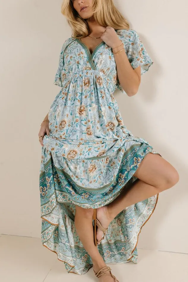 Bohme Dresses Cary Floral Dress In Blue Blue 8211 Women Bohme Dresses Cary Floral Dress In Blue Blue 8211 Women