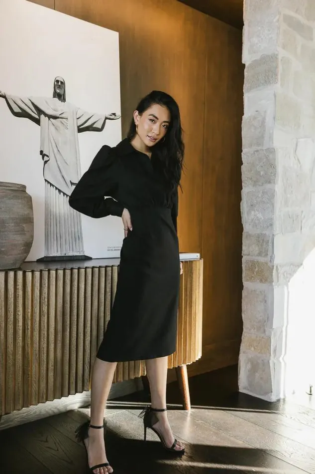 Bohme Dresses Catalina Collared Dress In Black Black 8211 Women Bohme Dresses Catalina Collared Dress In Black Black 8211 Women