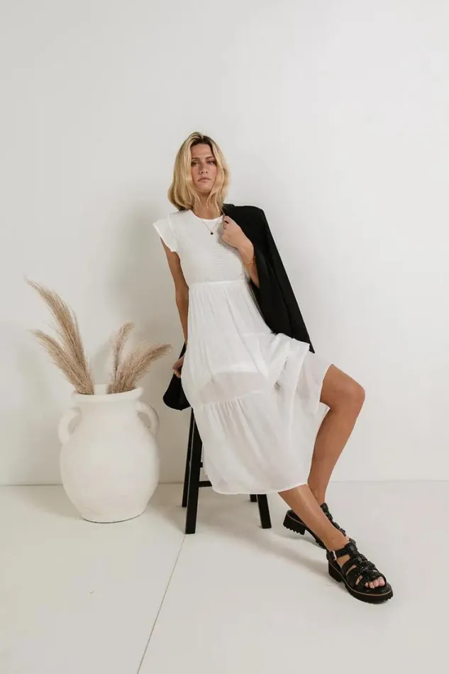 Bohme Dresses Declan Midi Dress In White White 8211 Women Bohme Dresses Declan Midi Dress In White White 8211 Women