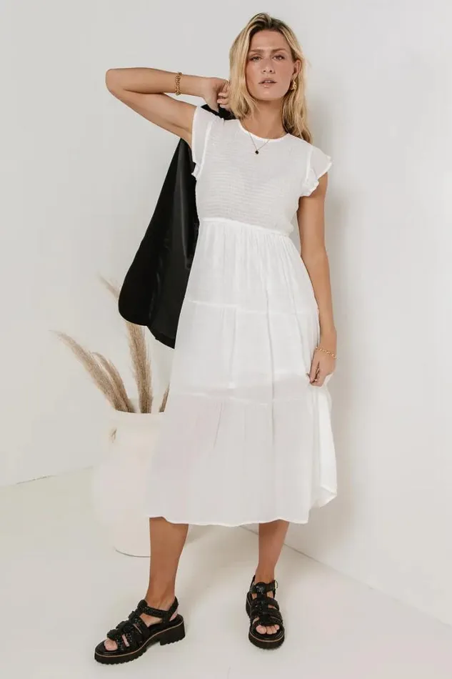 Bohme Dresses Declan Midi Dress In White White 8211 Women Bohme Dresses Declan Midi Dress In White White 8211 Women