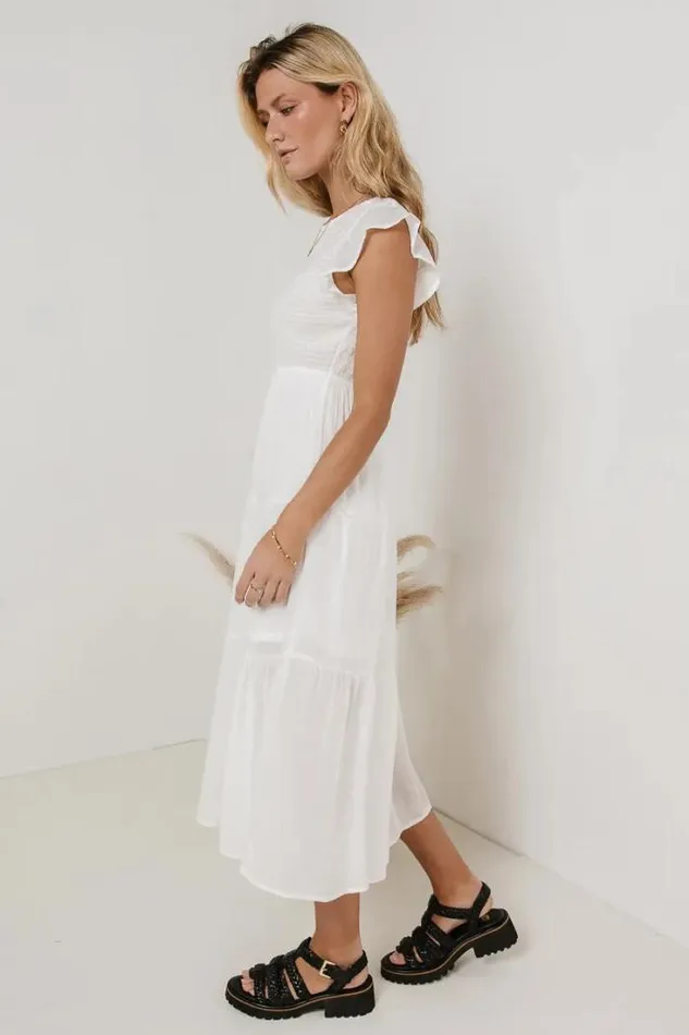 Bohme Dresses Declan Midi Dress In White White 8211 Women Bohme Dresses Declan Midi Dress In White White 8211 Women