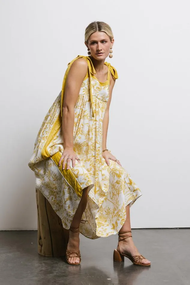Bohme Dresses Eva Floral Dress In Mustard Mustard 8211 Women