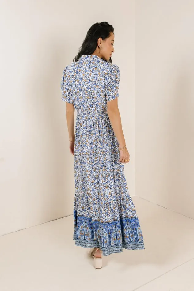 Bohme Dresses Floral Collared Button Up Dress In Indigo Indigo 8211 Women Bohme Dresses Floral Collared Button Up Dress In Indigo Indigo 8211 Women