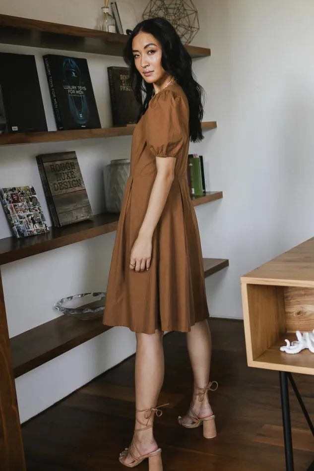 Bohme Dresses Florence Puff Sleeve Dress 8211 FINAL SALE Camel 8211 Women Bohme Dresses Florence Puff Sleeve Dress 8211 FINAL SALE Camel 8211 Women