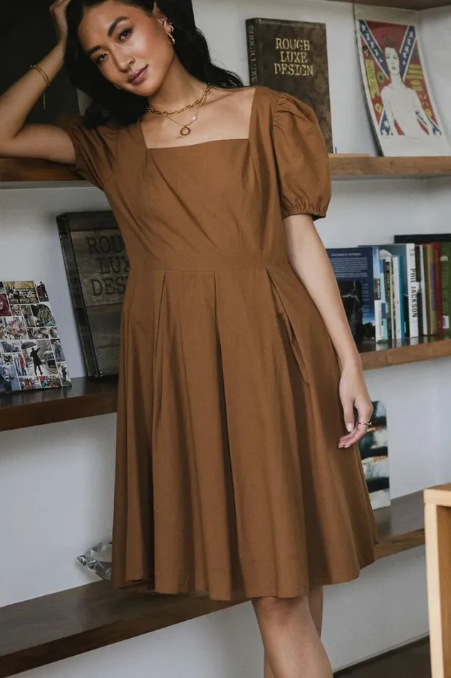 Bohme Dresses Florence Puff Sleeve Dress 8211 FINAL SALE Camel 8211 Women Bohme Dresses Florence Puff Sleeve Dress 8211 FINAL SALE Camel 8211 Women
