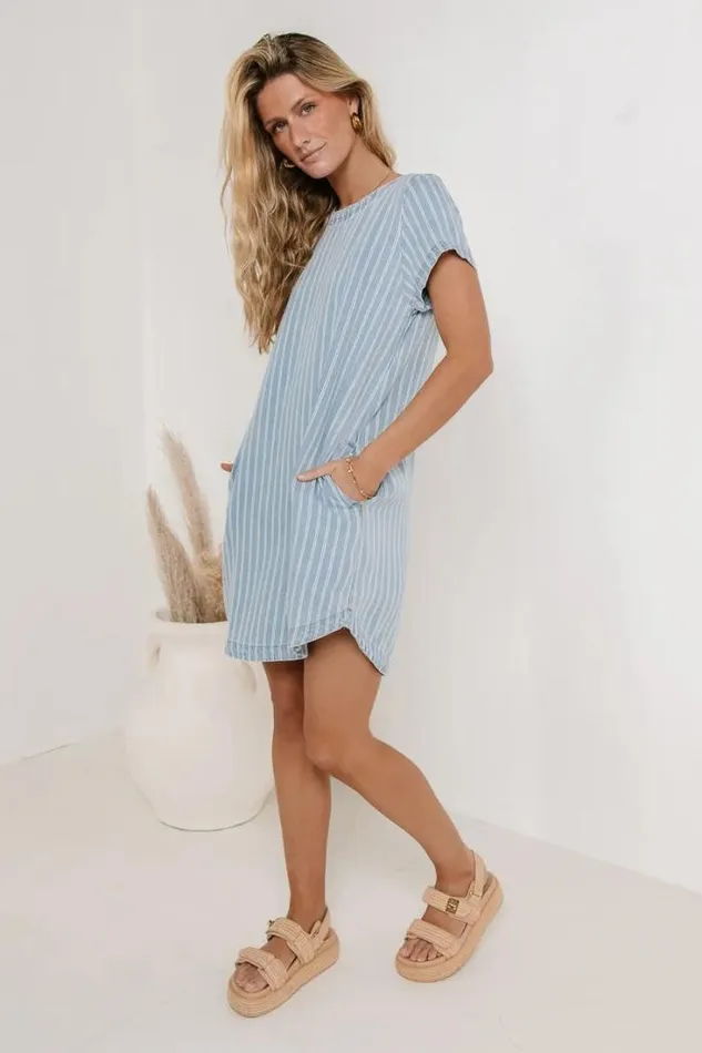 Bohme Dresses Ivy Striped Mini Dress Denim 8211 Women Bohme Dresses Ivy Striped Mini Dress Denim 8211 Women