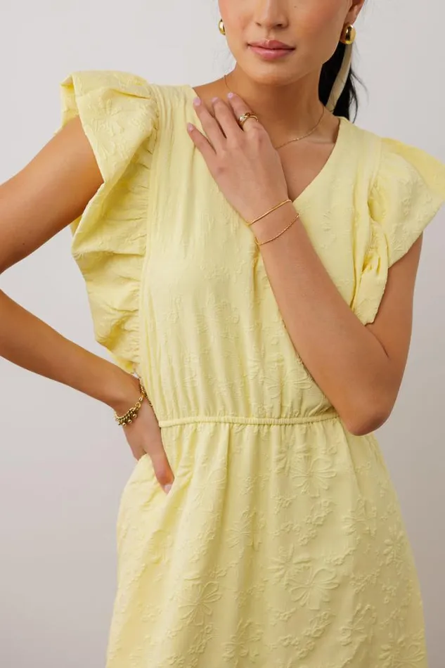 Bohme Dresses Judy Floral Textured Dress Yellow 8211 Women