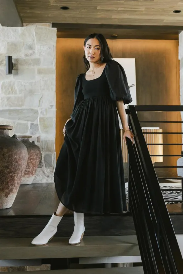 Bohme Dresses Juliet Puff Sleeve Dress In Black Black 8211 Women Bohme Dresses Juliet Puff Sleeve Dress In Black Black 8211 Women