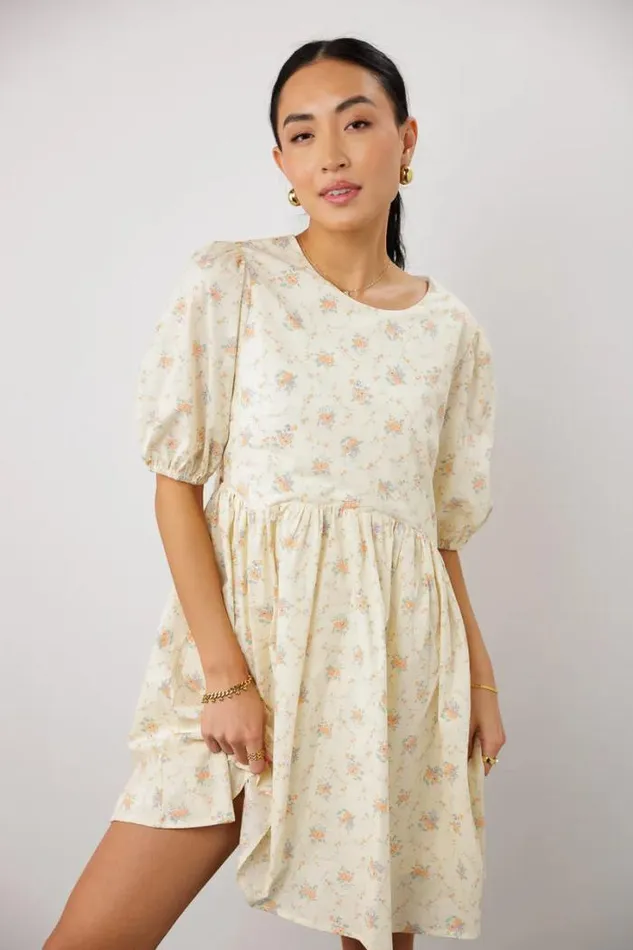 Bohme Dresses Kennedy Floral Mini Dress Peach 8211 Women
