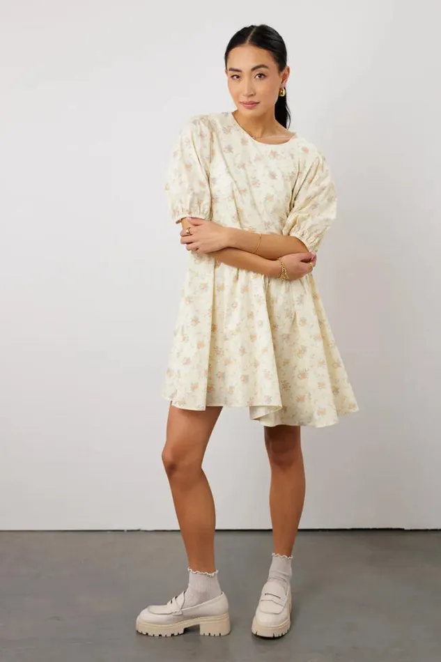 Bohme Dresses Kennedy Floral Mini Dress Peach 8211 Women