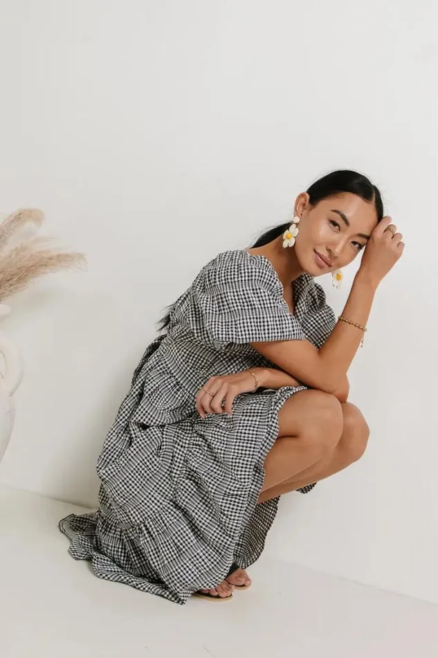 Bohme Dresses Laney Gingham Dress In Black Black 8211 Women Bohme Dresses Laney Gingham Dress In Black Black 8211 Women