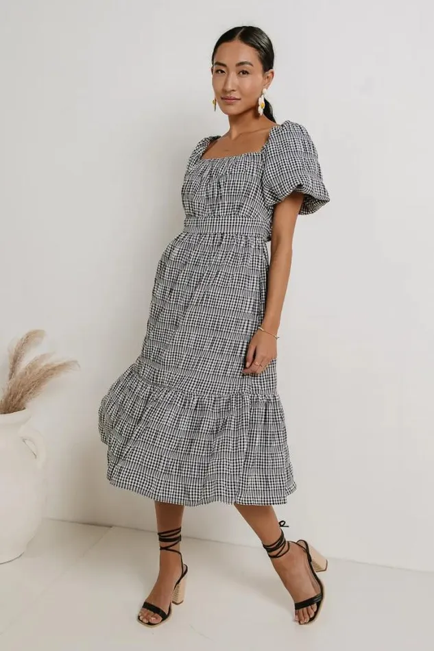 Bohme Dresses Laney Gingham Dress In Black Black 8211 Women Bohme Dresses Laney Gingham Dress In Black Black 8211 Women