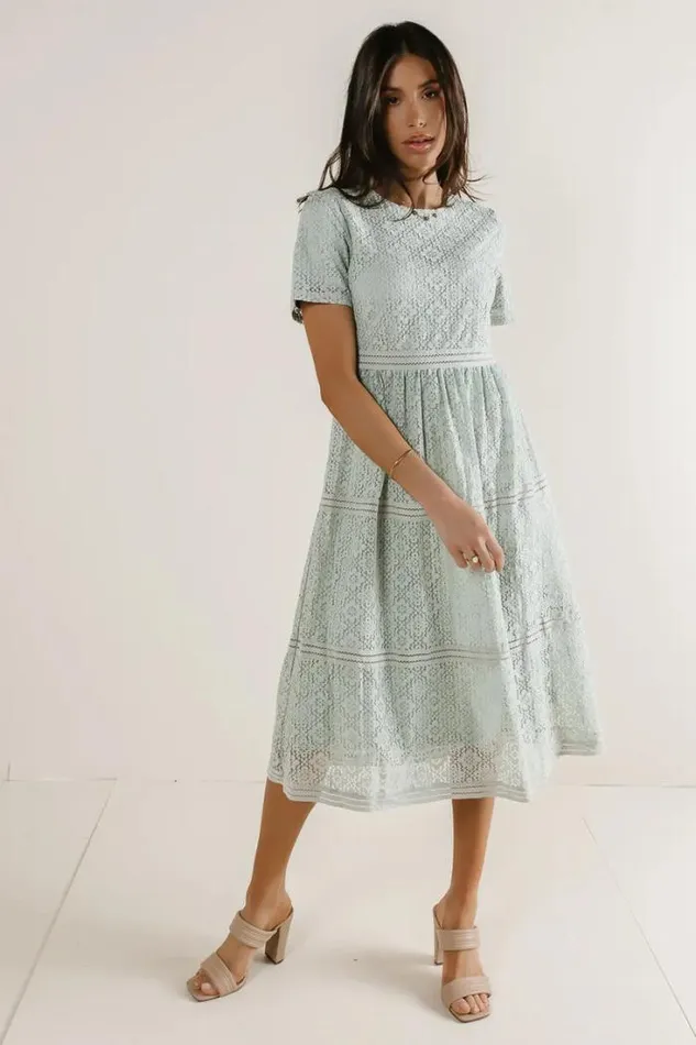 Bohme Dresses Leon Floral Lace Dress Sage 8211 Women