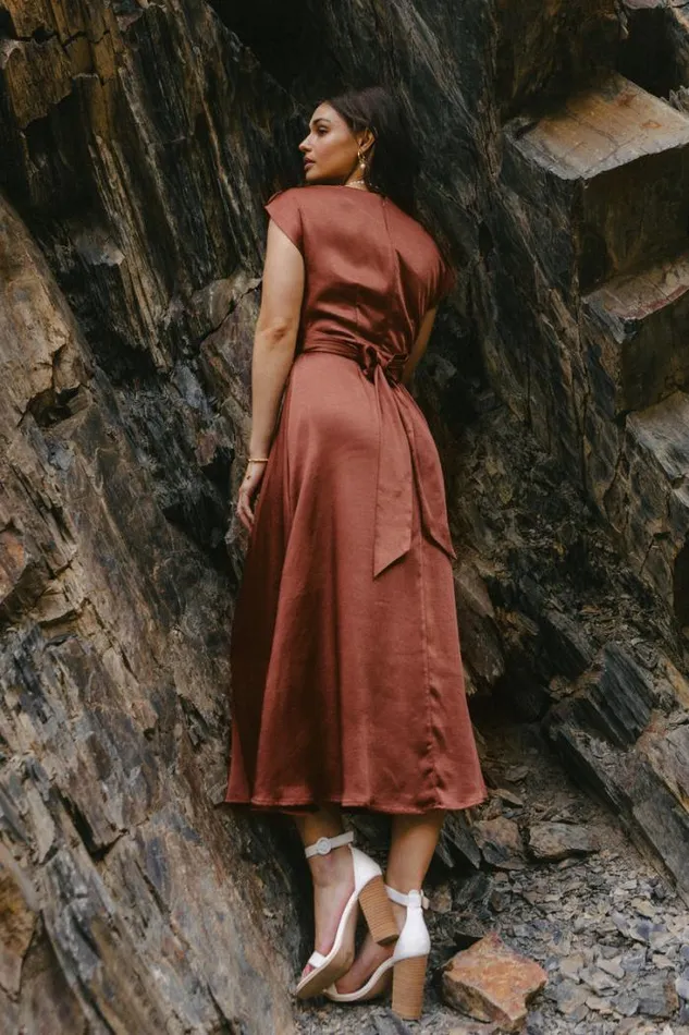 Bohme Dresses Rosalind Midi Dress In Rust Rust 8211 Women Bohme Dresses Rosalind Midi Dress In Rust Rust 8211 Women