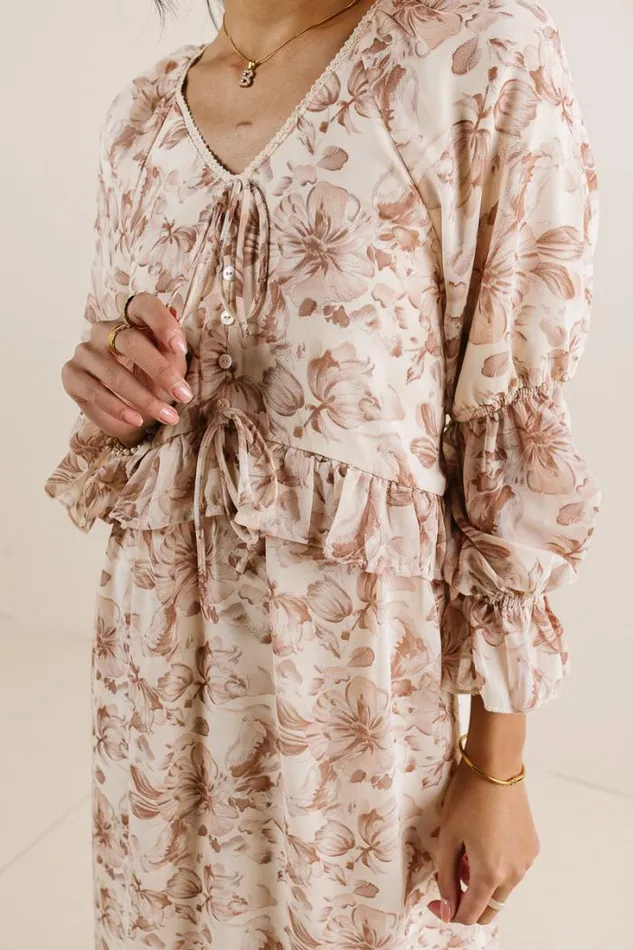 Bohme Dresses Sahily Floral Dress Cream 8211 Women