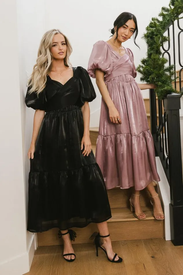 Bohme Dresses Samara Puff Sleeve Dress In Mauve Mauve 8211 Women Bohme Dresses Samara Puff Sleeve Dress In Mauve Mauve 8211 Women